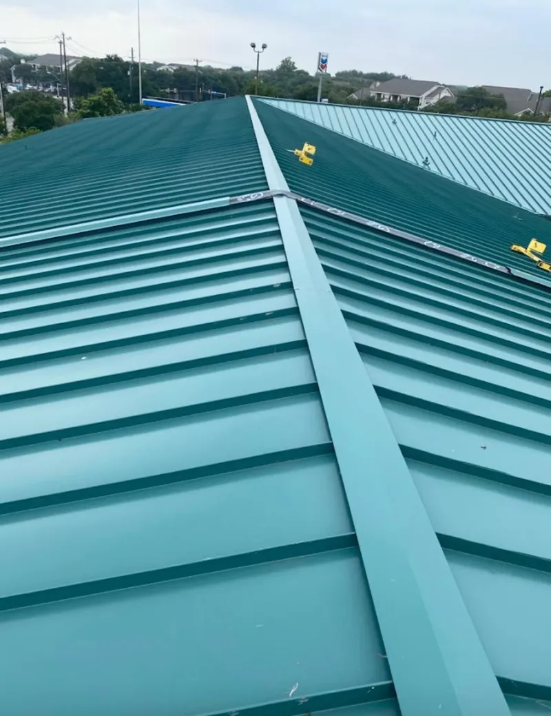 Green commercial metal roof ridge and valley for Metal Roof Repair in Brainerd